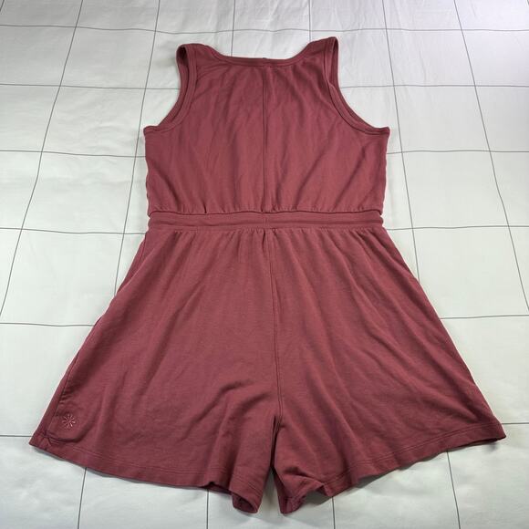 Athleta Balance Romper Womens Medium Petite Pink Sleeveless Soft Active Travel - Picture 3 of 14